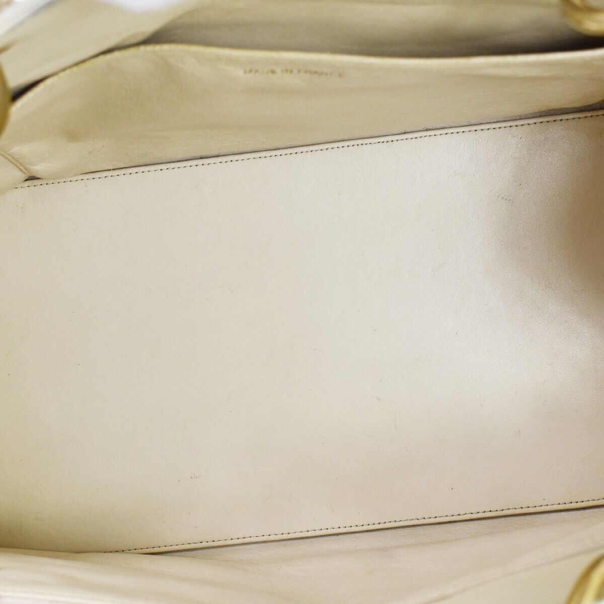 CHANEL CC Matelasse Chain Shoulder Tote Bag Caviar Leather Ivory GHW 49FA171