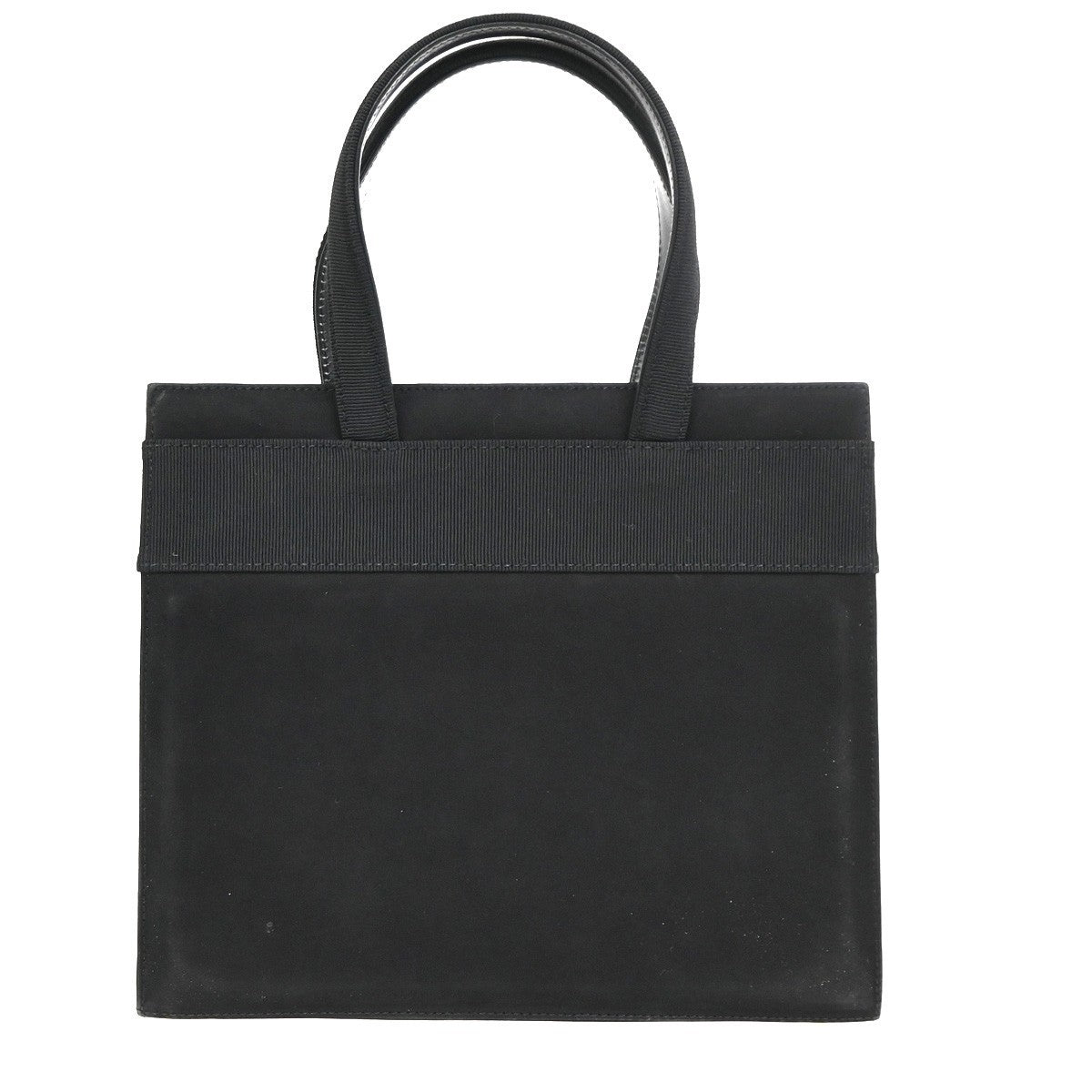 SALVATORE FERRAGAMO 2way Vara Hand Bag Canvas Suede Leather Black GHW 80ZA208