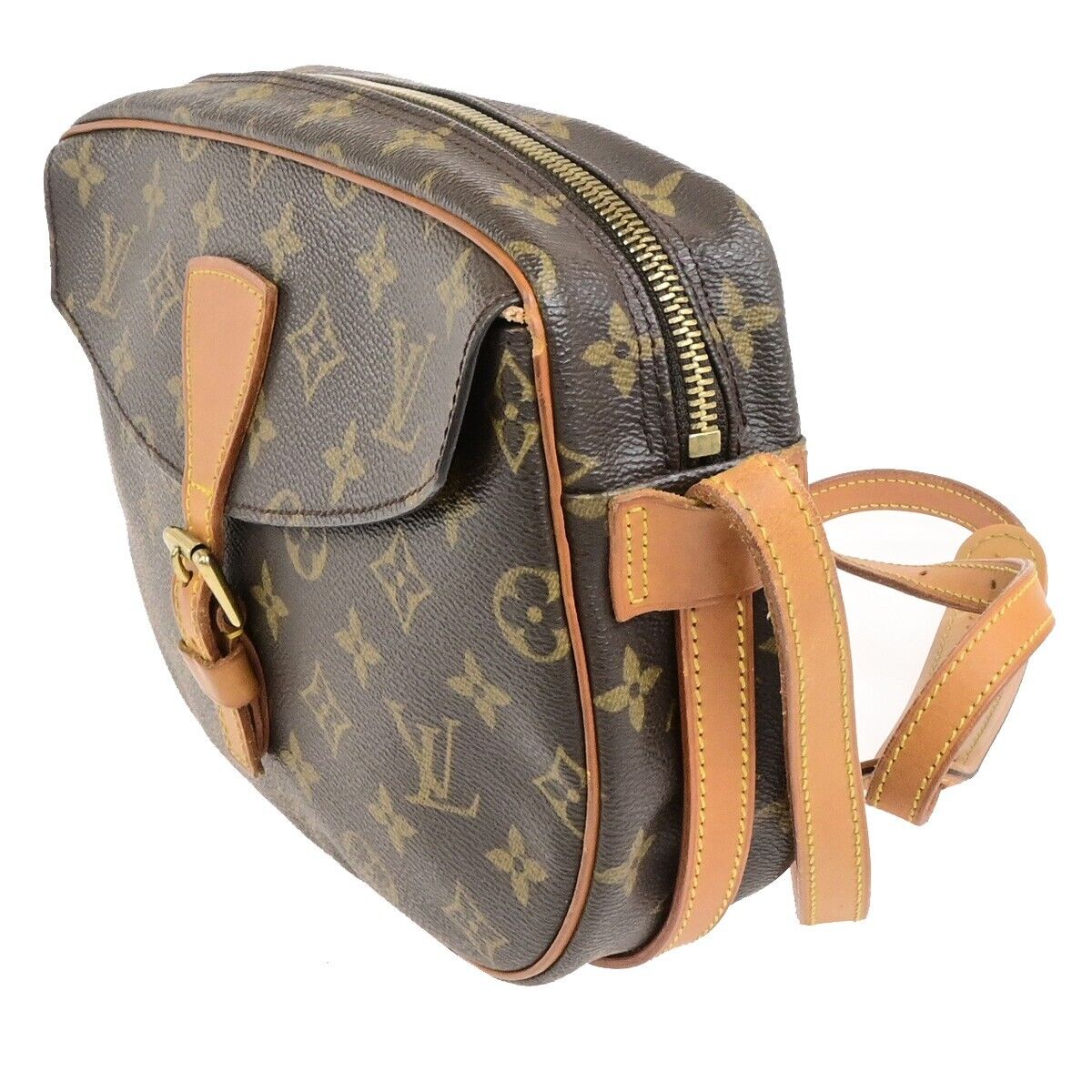 LOUIS VUITTON Jeune Fille MM Shoulder Bag Monogram Leather Brown M51226 80ED804