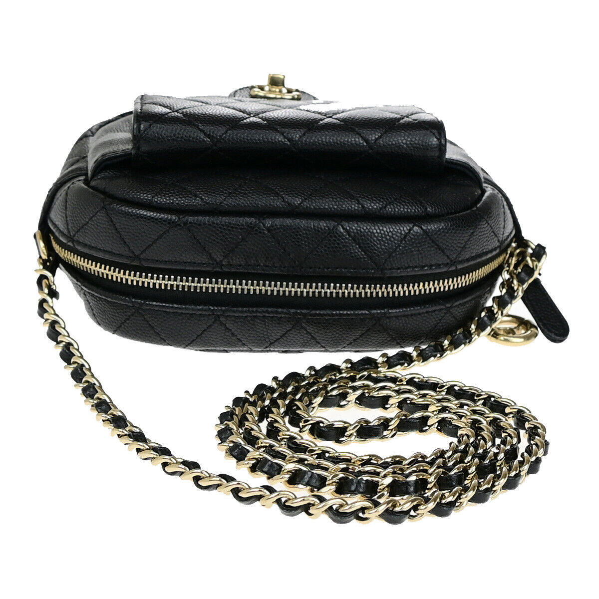 CHANEL CC Logo Matelasse Chain Mini Shoulder Bag Grained Leather BK GHW 325RK802