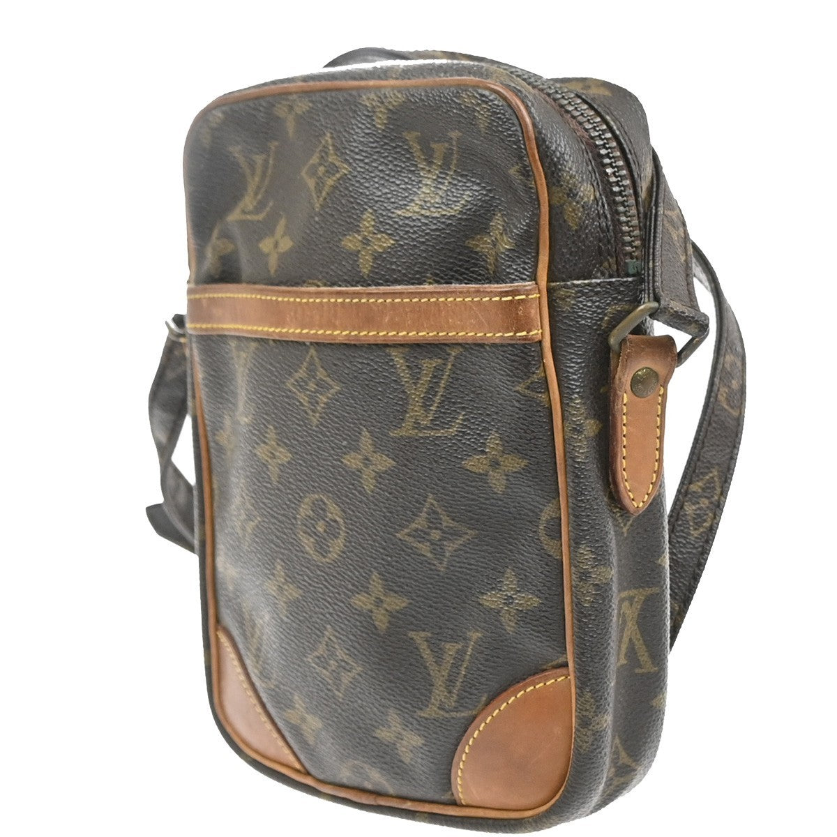 LOUIS VUITTON Danube Shoulder Bag Monogram Leather Brown France M45266 36PA002