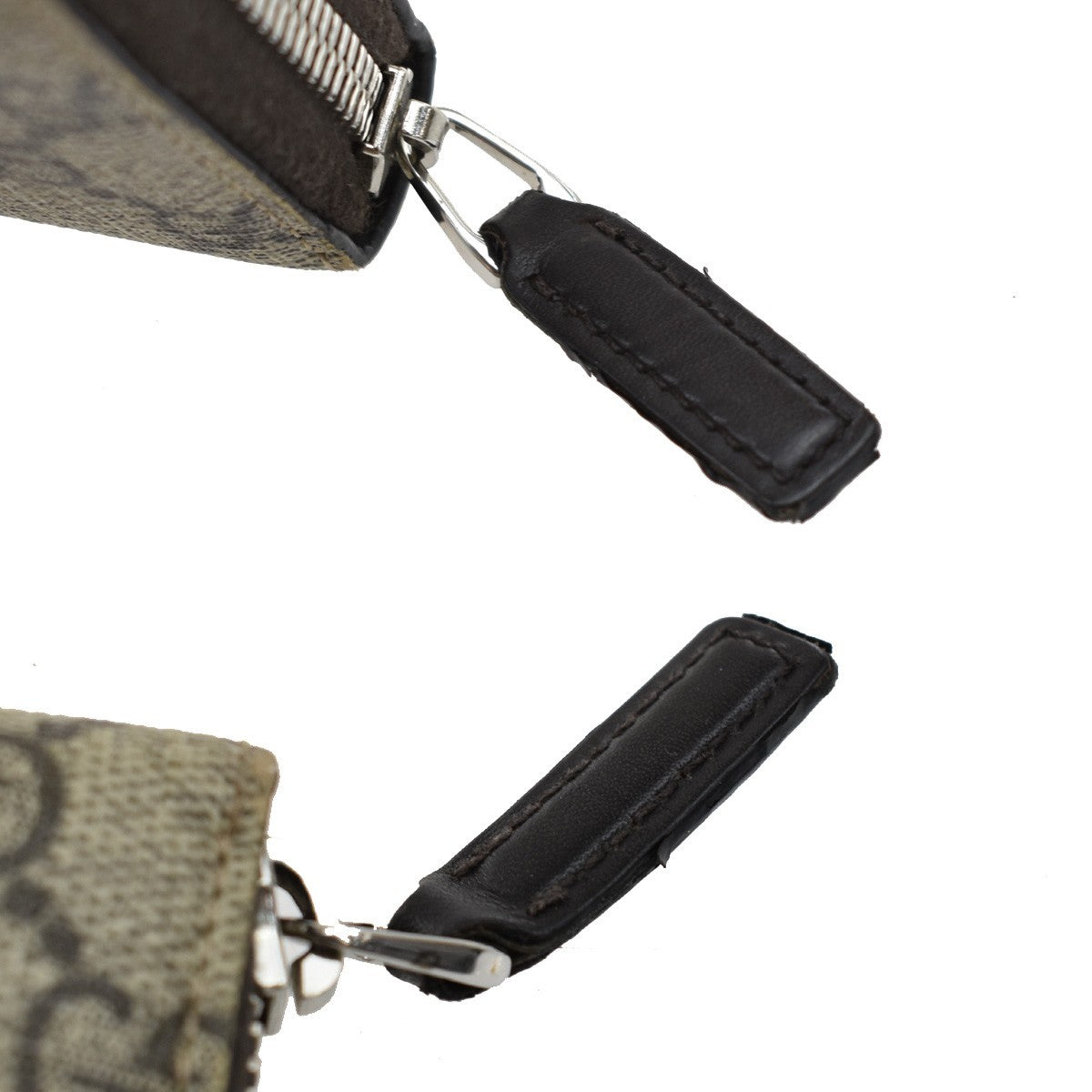 GUCCI Sherry GG Pattern Long Zipper Around Wallet Supreme Leather Brown 65KB316
