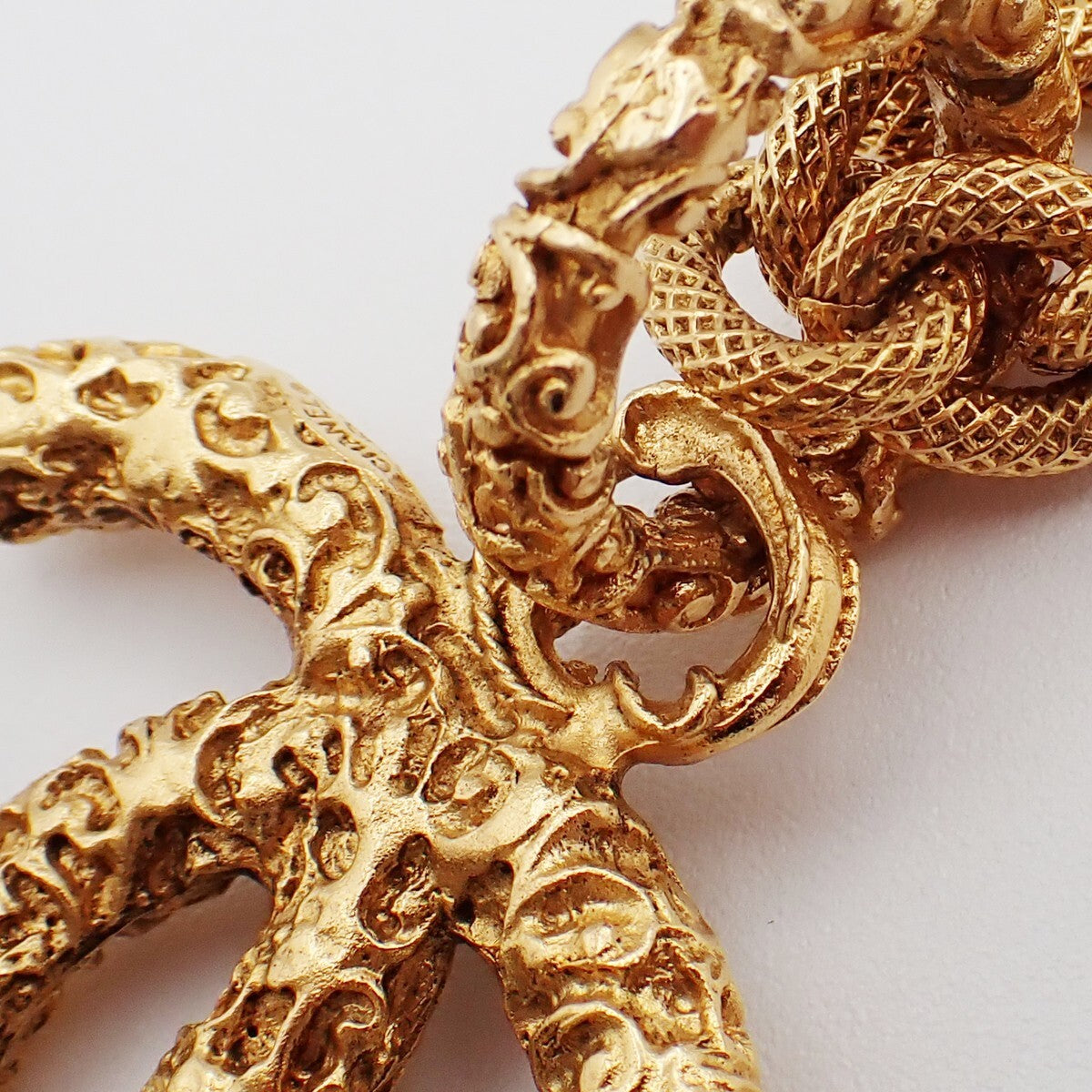 CHANEL CC Logo Chain Charm Pendant Necklace 93 A Gold Accessory Vinatge 631RF325