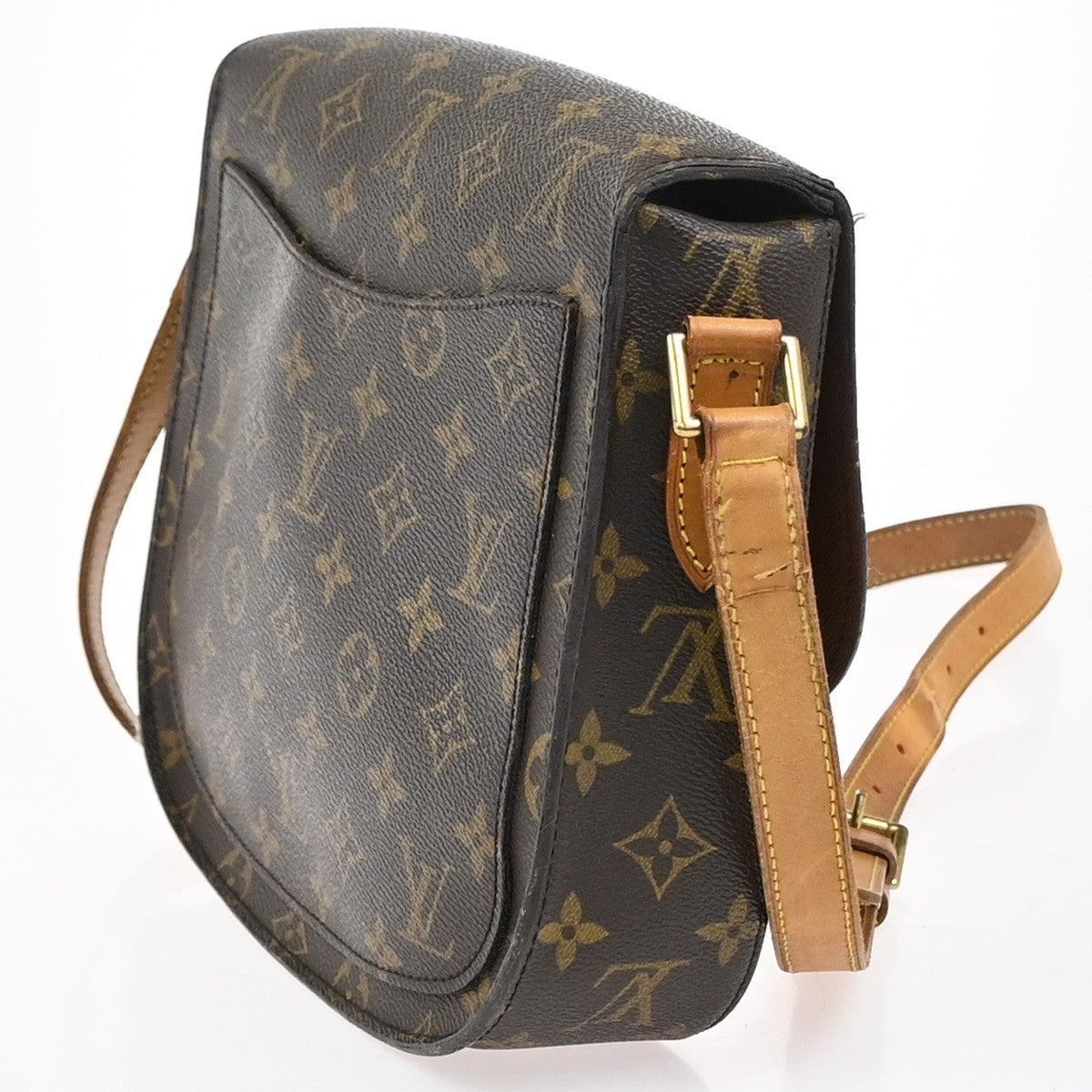 LOUIS VUITTON Saint Cloud GM Shoulder Bag Monogram Leather Brown M51242 34YJ084