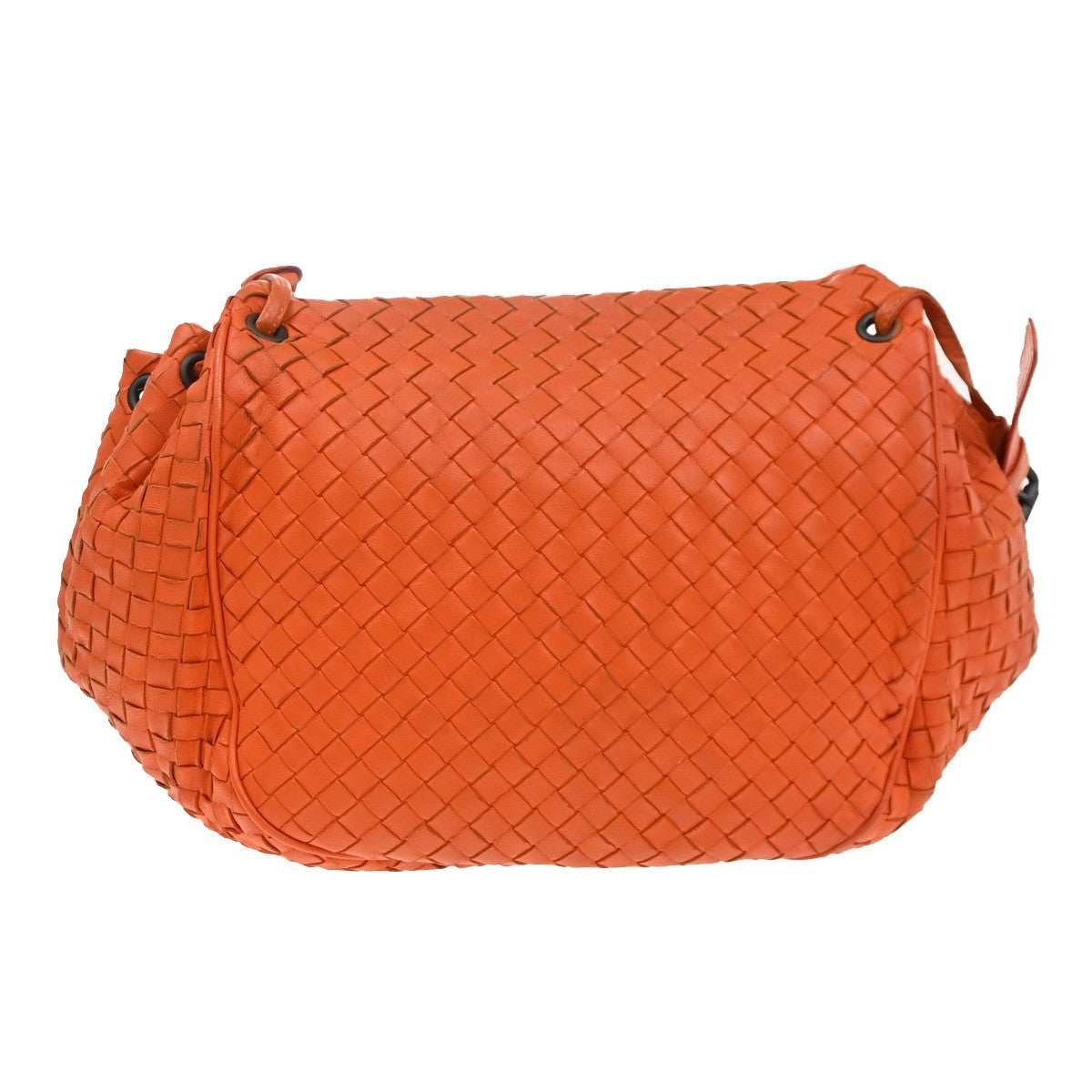 BOTTEGA VENETA Logo Intrecciato Shoulder Hand Bag Leather Orange Italy 95MA530