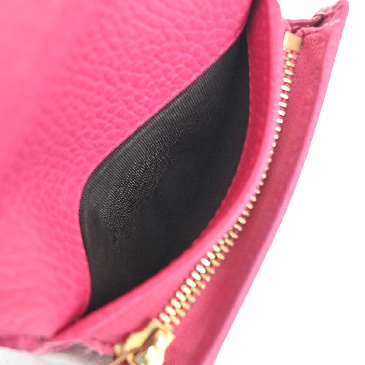 GUCCI Logo GG Marmont Trifold Compact Wallet Leather Pink GHW Italy 37MA483