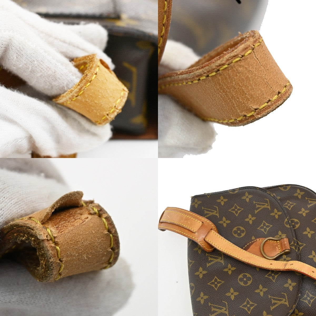 LOUIS VUITTON Saint Cloud GM Shoulder Bag Monogram Leather Brown M51242 32KB540