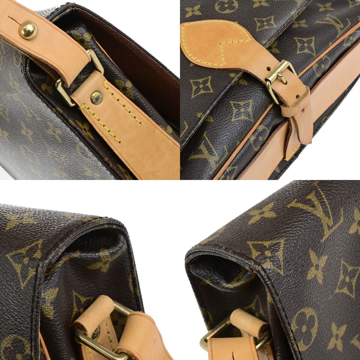 LOUIS VUITTON Cartouchiere GM Shoulder Bag Monogram Leather Brown M51252 96KA453
