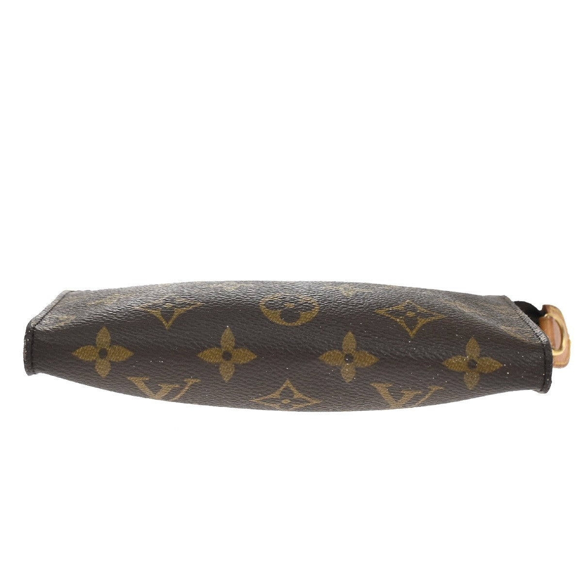 LOUIS VUITTON Logo BUCKET PM Pouch Bag Monogram Leather Brown France 04KB551