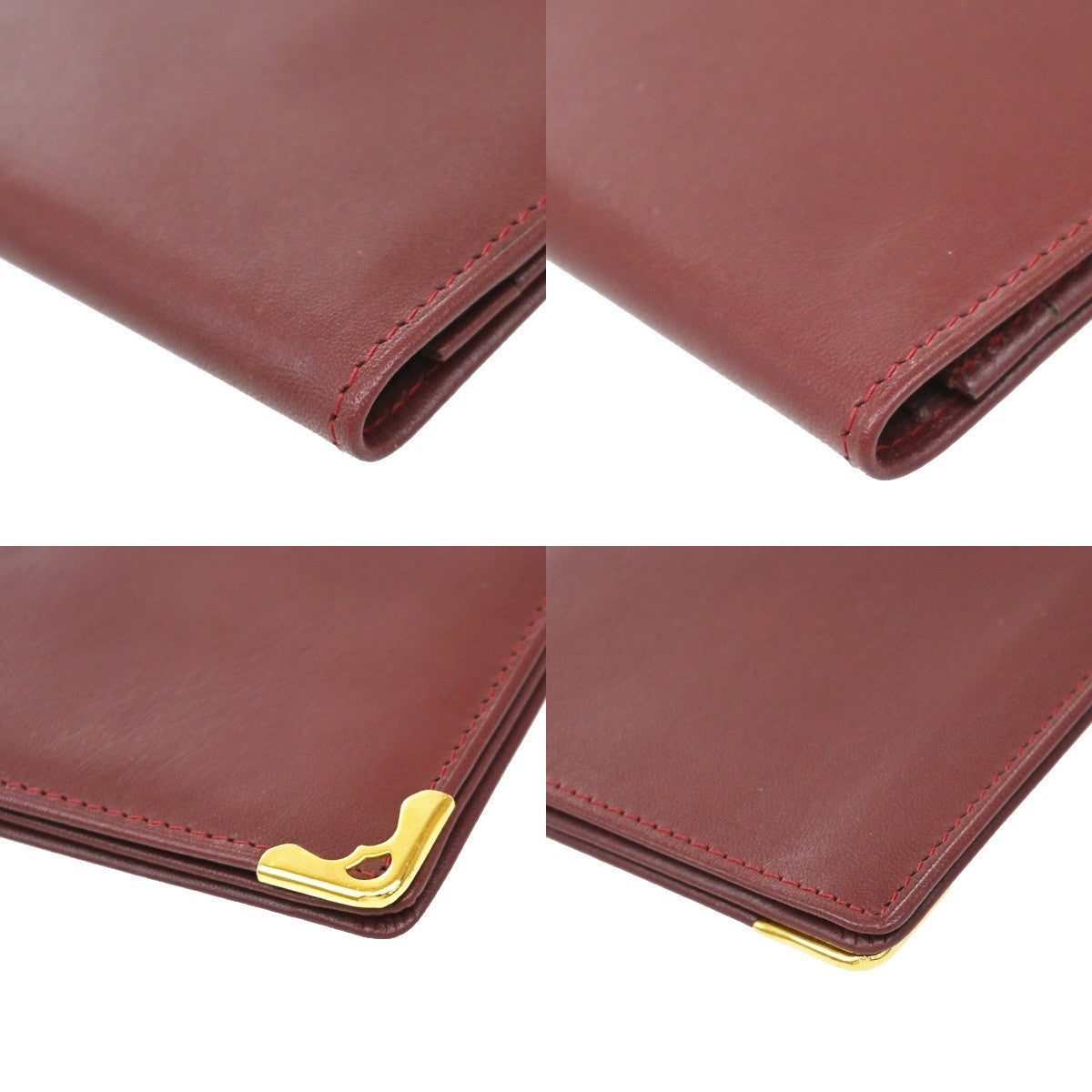 Must De Cartier 2C Logo Long Wallet Leather Red GHW 01EG017