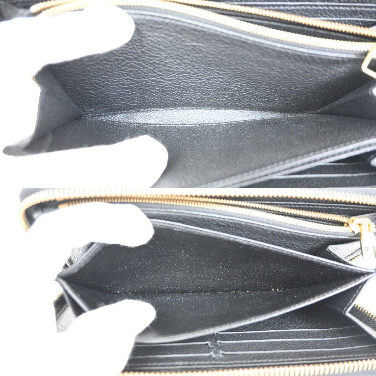 LOUIS VUITTON Zippy Wallet Long Wallet Monogram Empreinte Black M60571 80ZA255