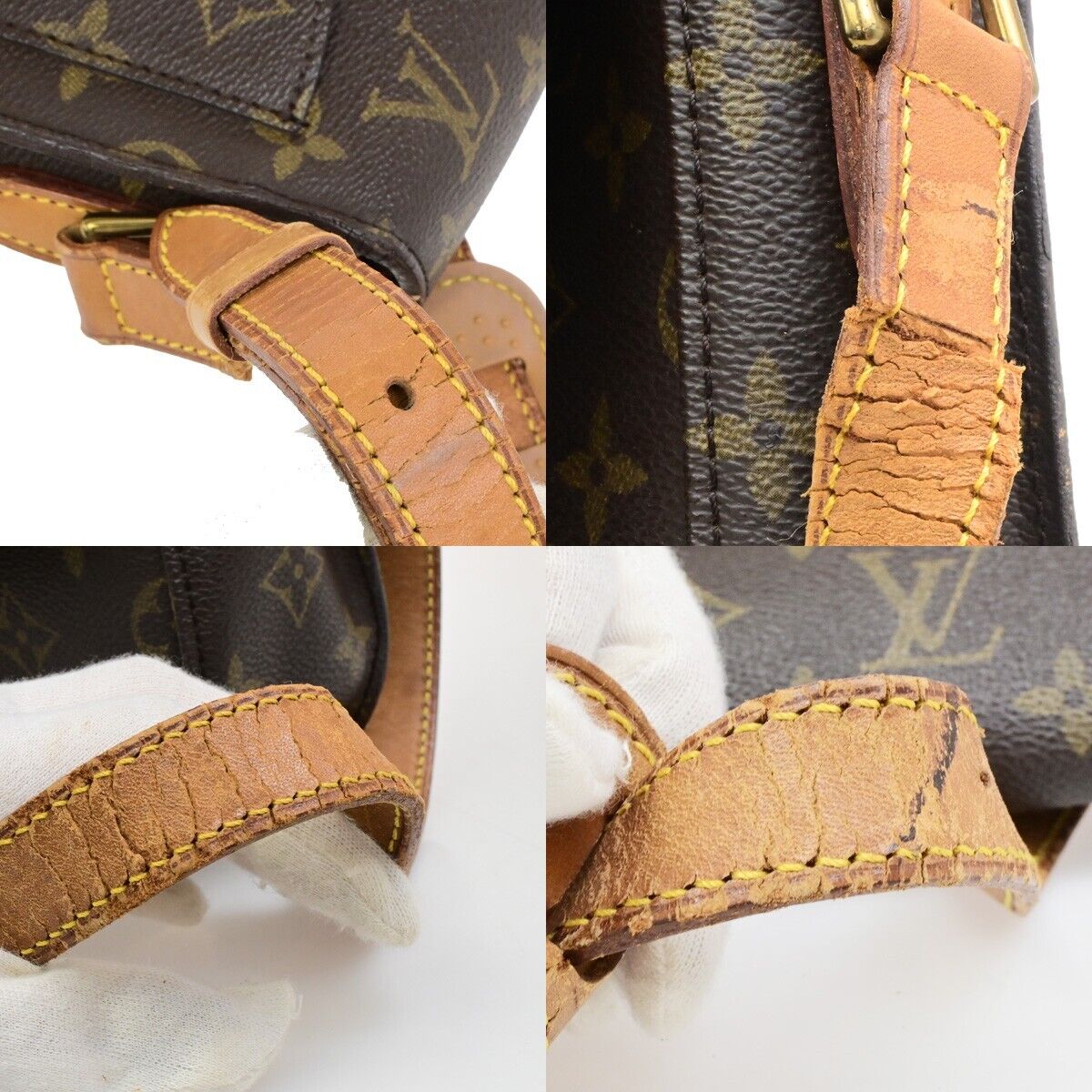 LOUIS VUITTON Saint Cloud GM Shoulder Bag Monogram Leather Brown M51242 61ED903