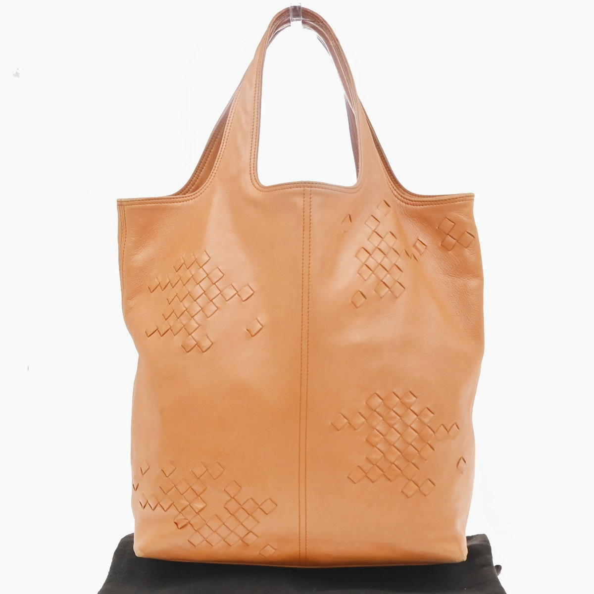 BOTTEGA VENETA Logo Intrecciato Shoulder Hand Bag Leather Orange Italy 89KC708