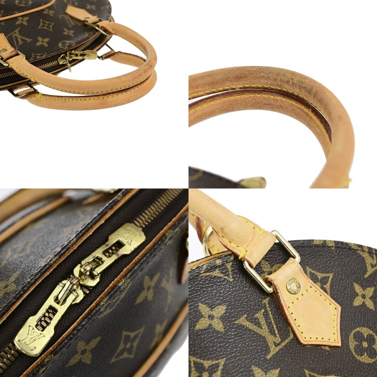 LOUIS VUITTON LV Logo Ellipse PM Hand Bag Monogram Leather Brown M51127 80EC994