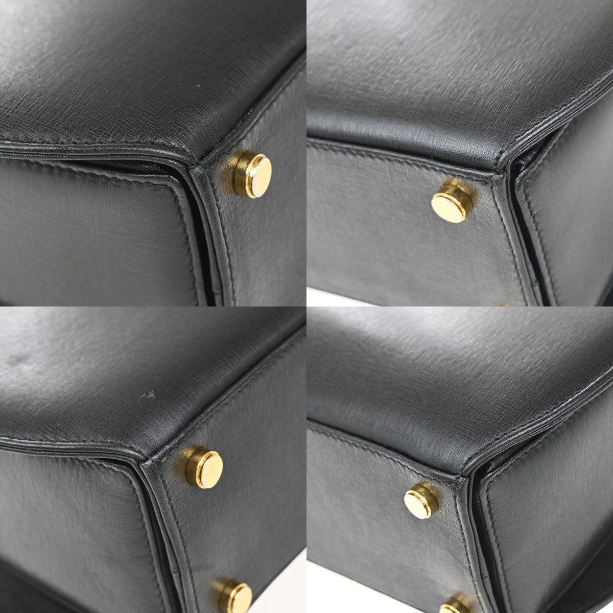 SALVATORE FERRAGAMO Gancini 2Way Shoulder Hand Bag Leather Black GHW 68KP367