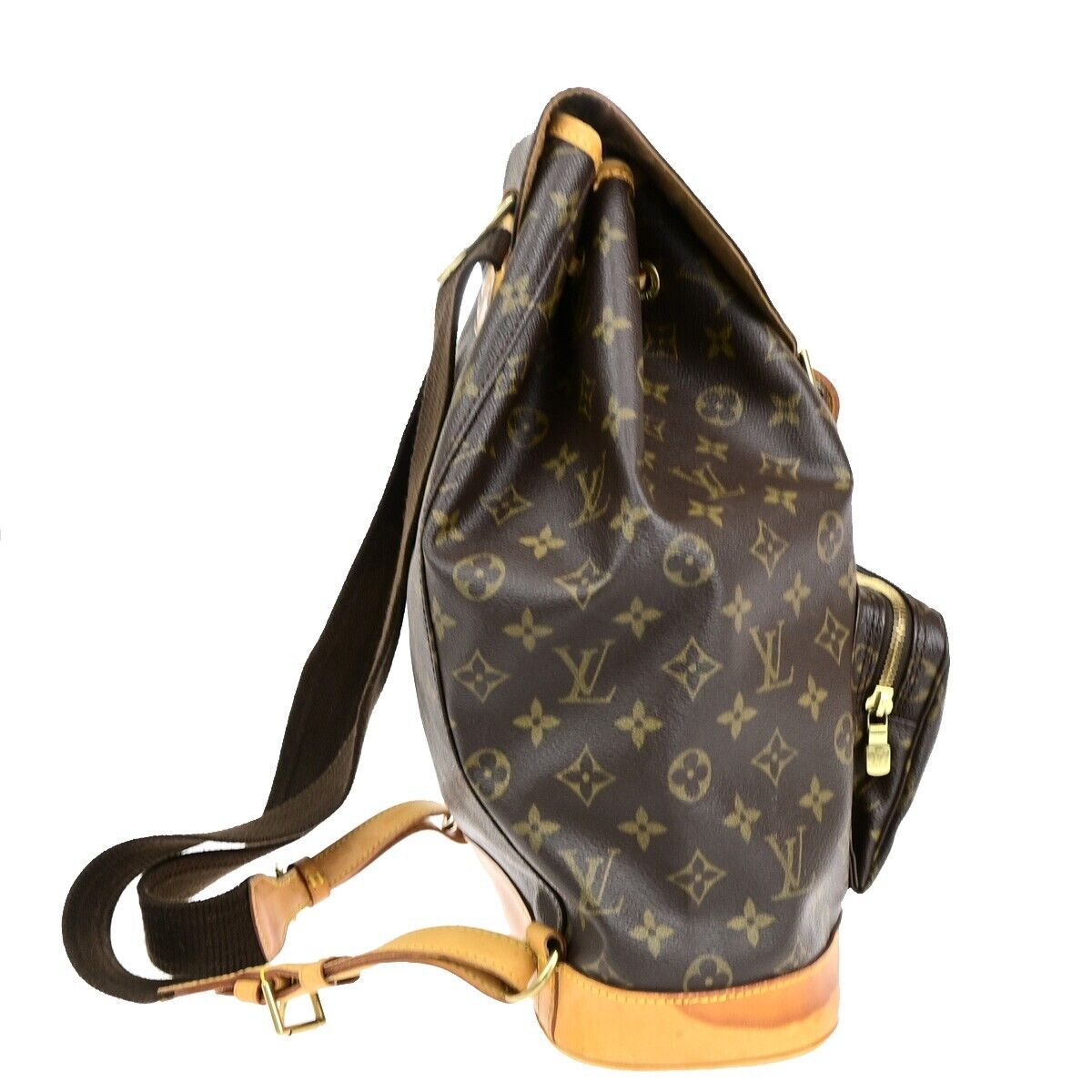 LOUIS VUITTON Montsouris GM Backpack Bag Monogram Leather Brown M51135 75EB722