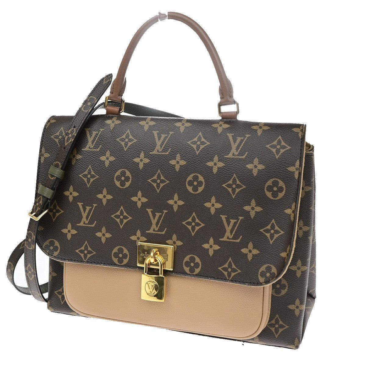 LOUIS VUITTON Logo Marignan Shoulder Bag Monogram Leather Brown M44259 600RQ083