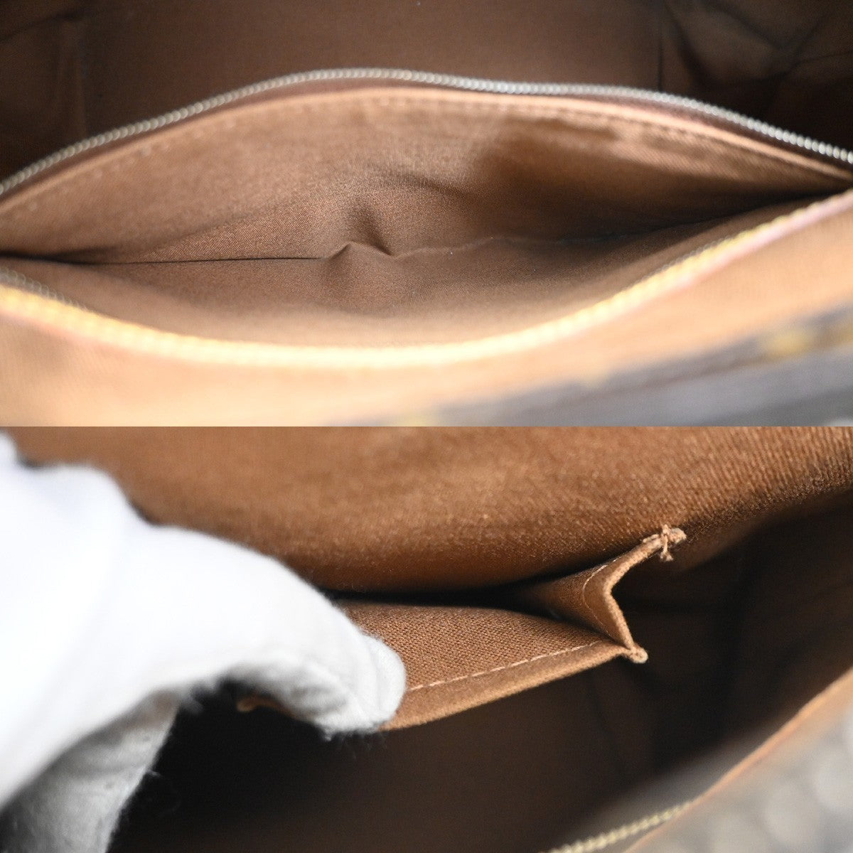 LOUIS VUITTON Cabas Mezzo Shoulder Bag Monogram Leather Brown M51151 83KC316