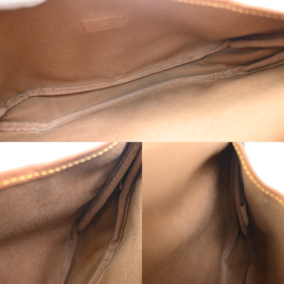 LOUIS VUITTON Logo Saumur 30 Shoulder Bag Monogram Leather Brown M42256 69YJ054