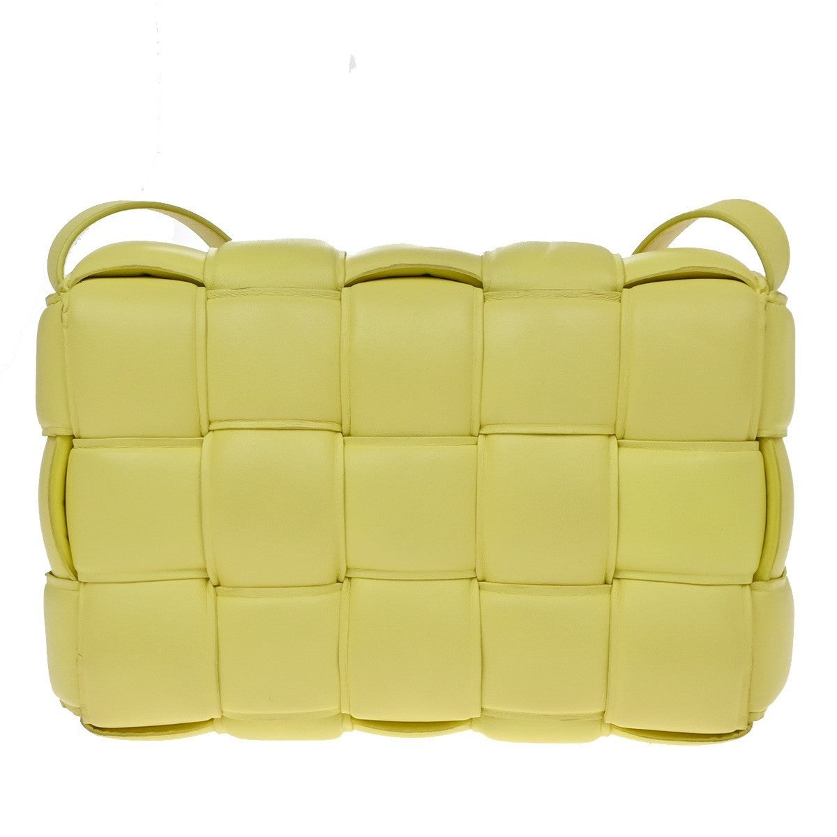 BOTTEGA VENETA Logo Padded Cassette Mini Shoulder Bag Leather Yellow 52RQ096