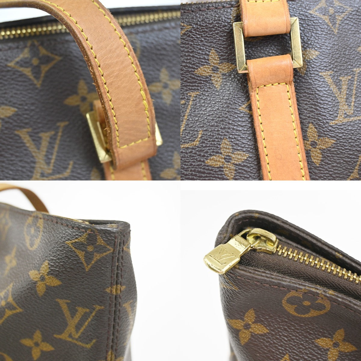 LOUIS VUITTON Cabas Mezzo Shoulder Bag Monogram Leather Brown M51151 84YJ058