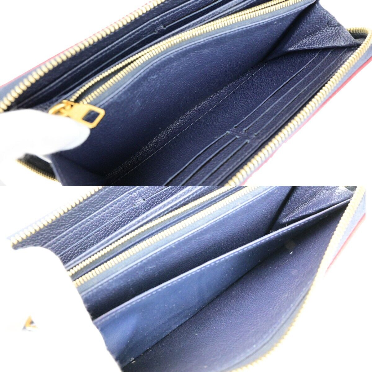 LOUIS VUITTON LV Zippy Long Wallet Monogram Empreinte Navy Blue M62121 73SJ473