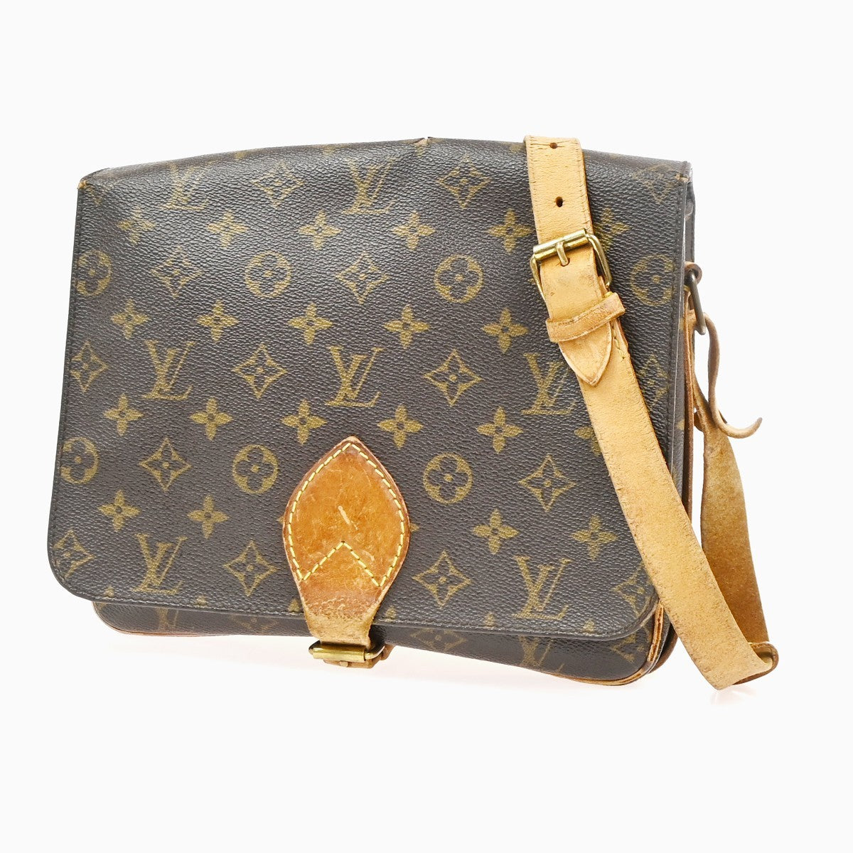 LOUIS VUITTON Cartouchiere GM Shoulder Bag Monogram Leather Brown M51252 30YJ163