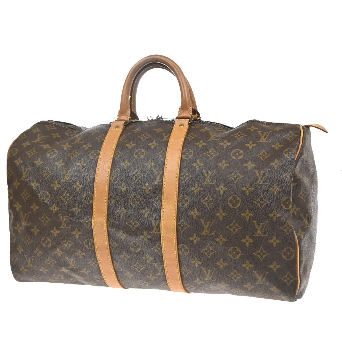 LOUIS VUITTON Keepall 50 Travel Hand Bag Monogram Leather Brown M41426 11YJ198