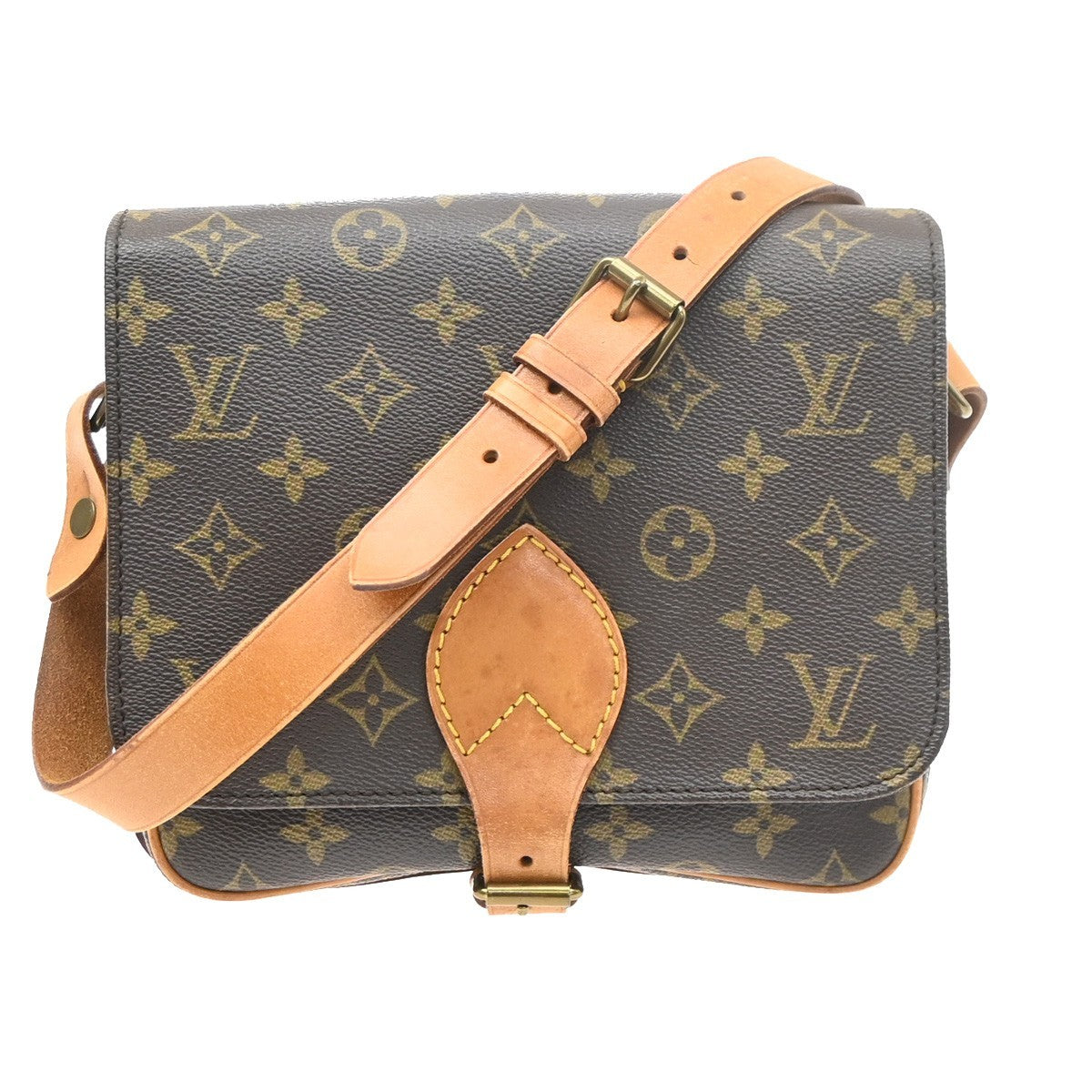 LOUIS VUITTON Cartouchiere MM Shoulder Bag Monogram Leather Brown M51253 85KD121