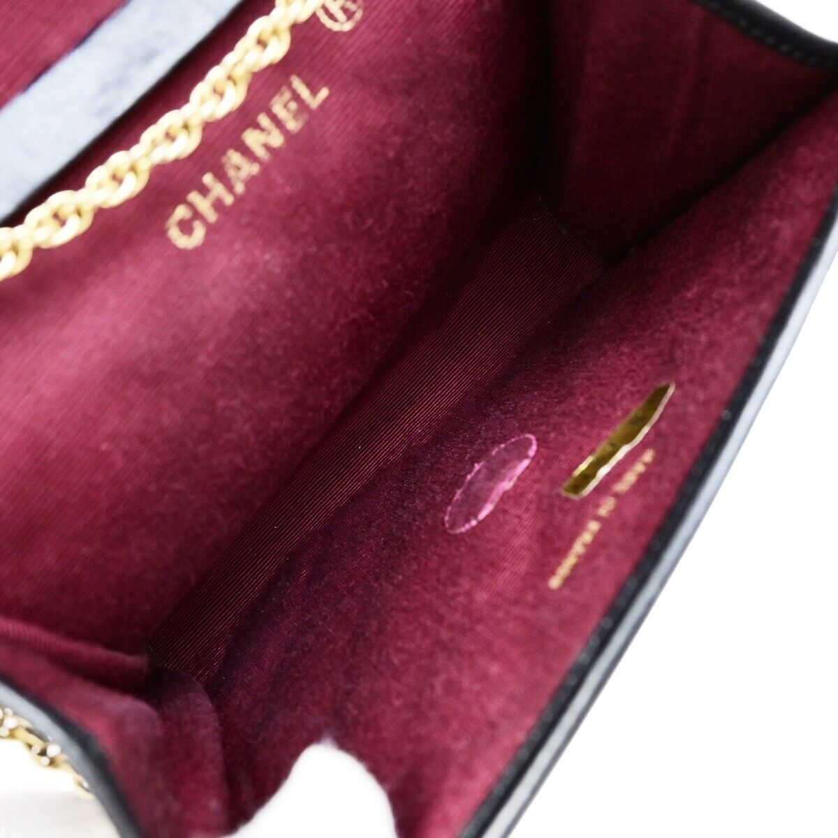 CHANEL CC Logo Mini Matelasse Chain Shoulder Bag Leather Black GHW 600RF228