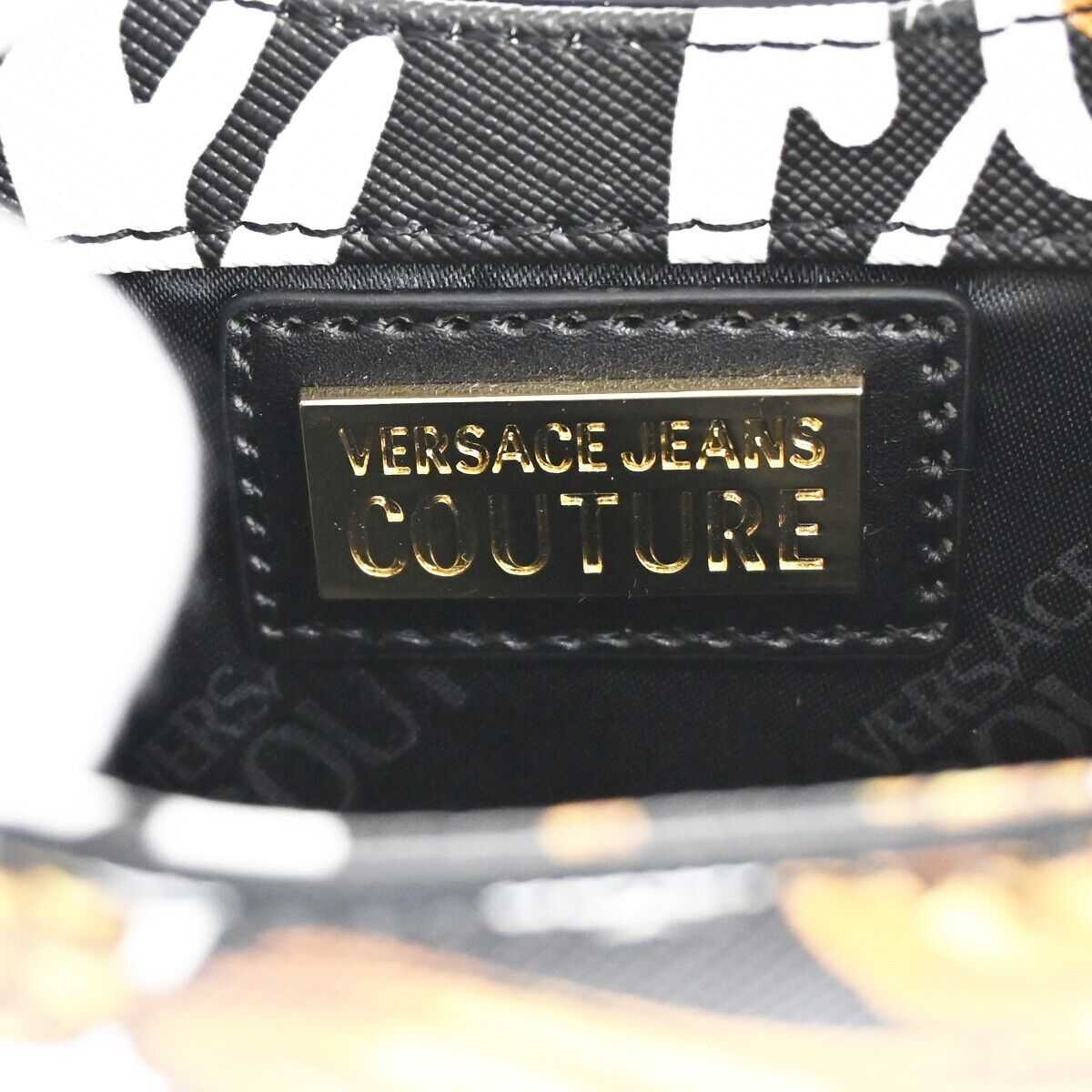 VERSACE GIANNI COUTURE Logo Chain Mini Shoulder Bag PVC Leather Gold 73RJ371