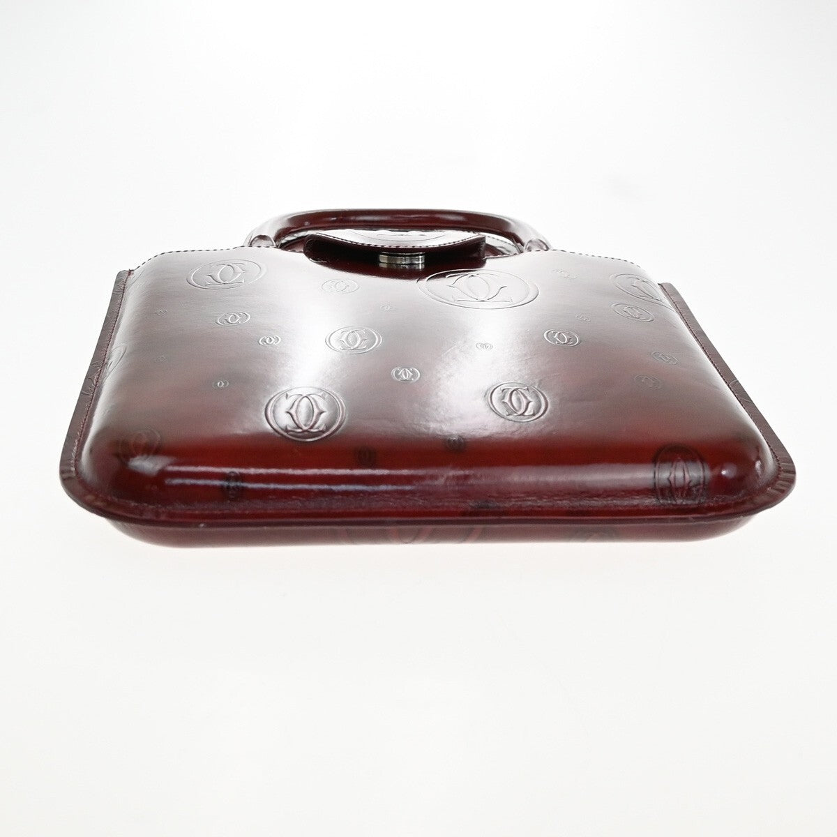 CARTIER Logo Birthday Hand Bag Patent Leather Red France 30EF198