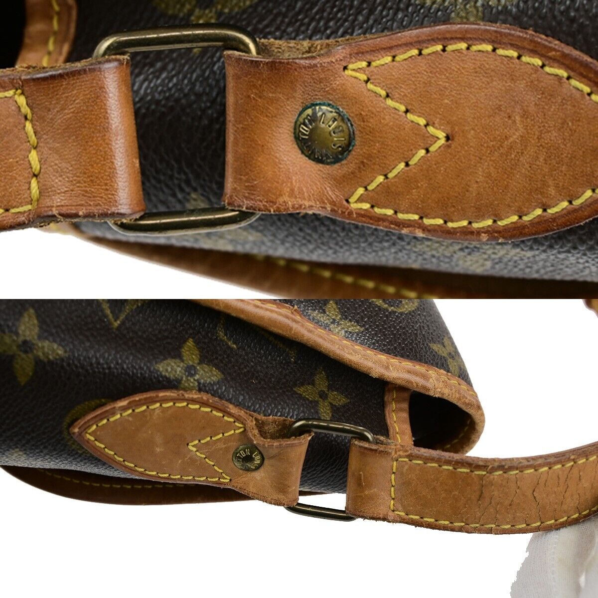 LOUIS VUITTON Gibeciere GM Shoulder Bag Monogram Leather Brown M42246 64SJ591
