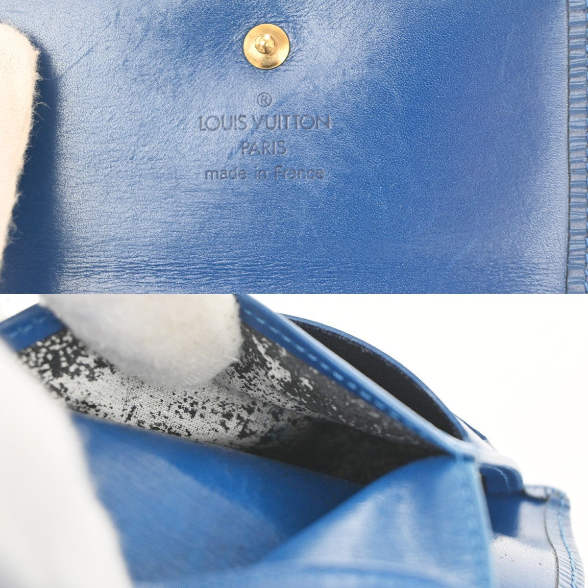 LOUIS VUITTON Porte-Monnaie Billets Cartes Credit Wallet Epi Blue M63485 07KC417