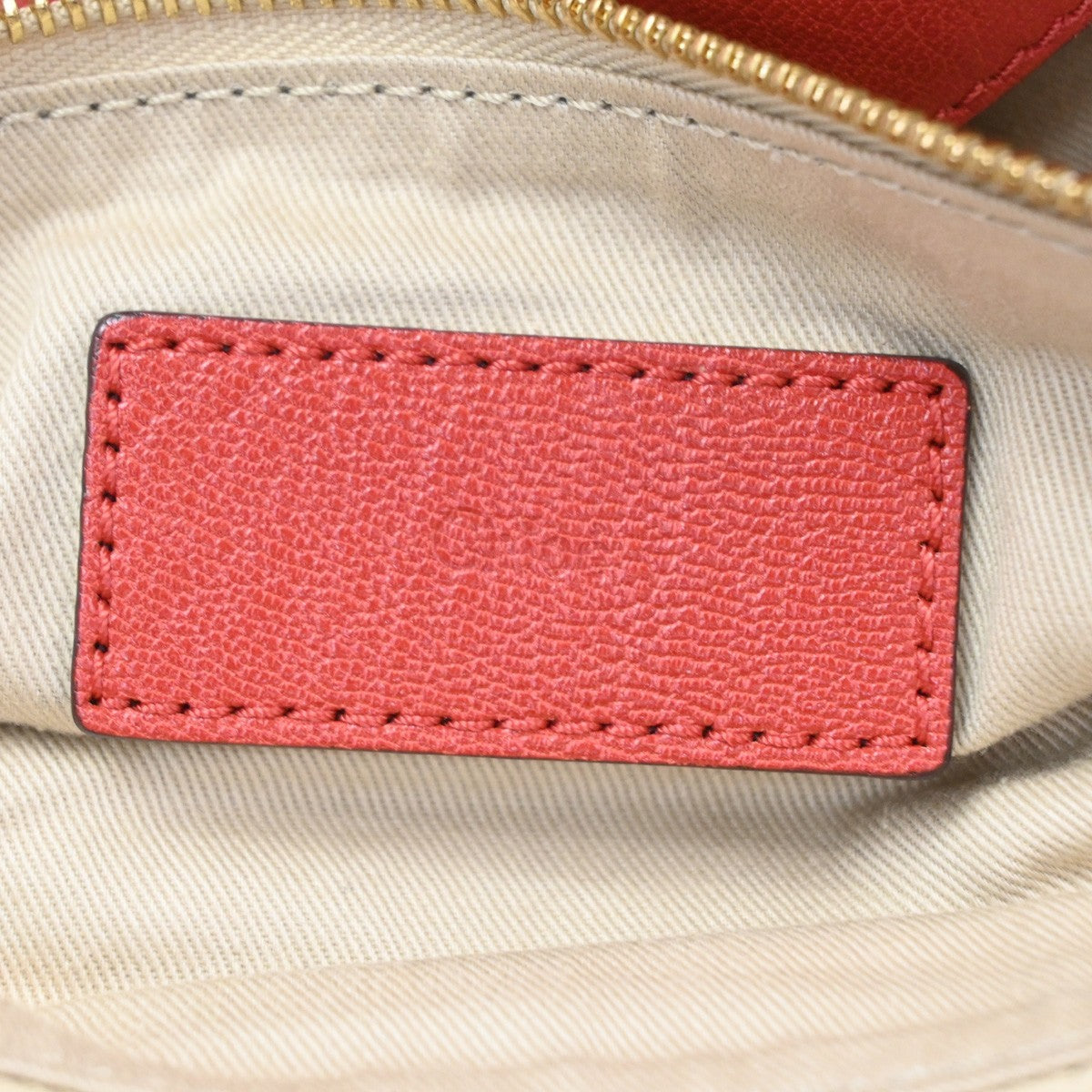 CHLOE Logo Toto Shoulder Bag Leather Red GHW 38TA667
