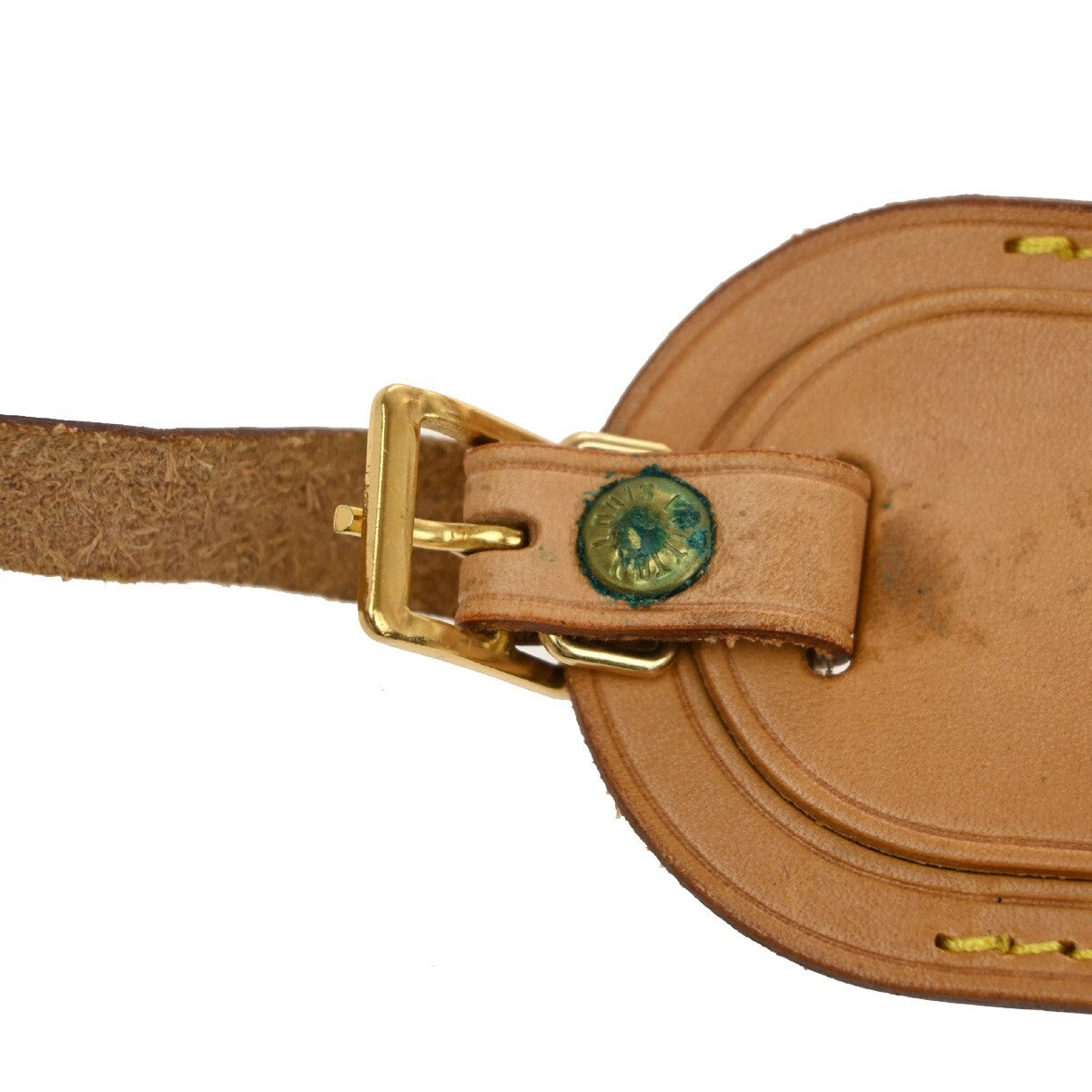 LOUIS VUITTON Logo 20 Set Name Luggage Tag Leather Brown Bag Accessory 04EE328