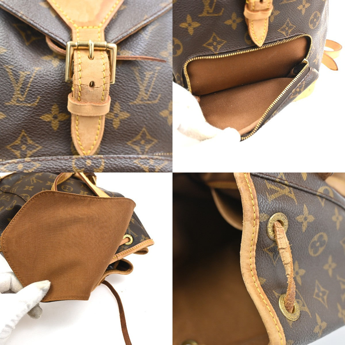 LOUIS VUITTON Montsouris MM Backpack Bag Monogram Leather Brown M51136 77CA673