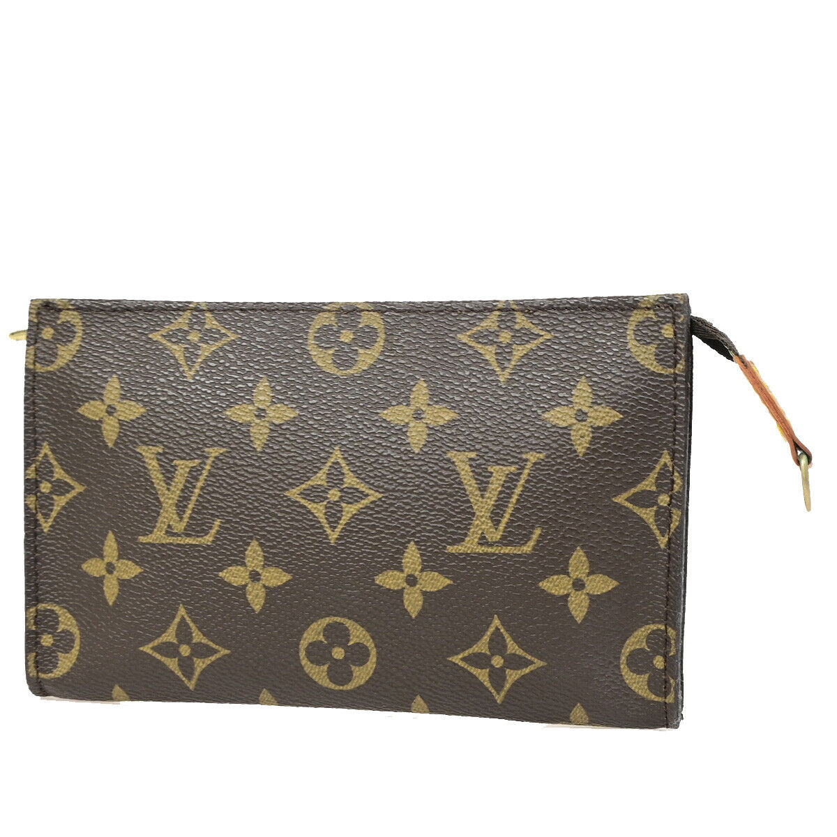 LOUIS VUITTON Logo BUCKET PM Pouch Bag Monogram Leather Brown France 04YE969
