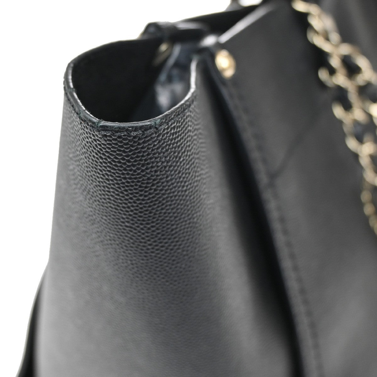 CHANEL CC Deauville 2Way Hand Bag Grained Calfskin Leather Studs BK GHW 773RL534