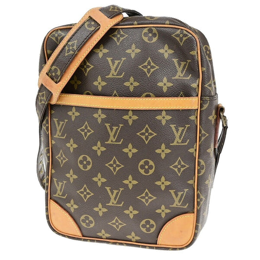 LOUIS VUITTON Logo Danube MM Shoulder Bag Monogram Leather Brown M45264 34ED018