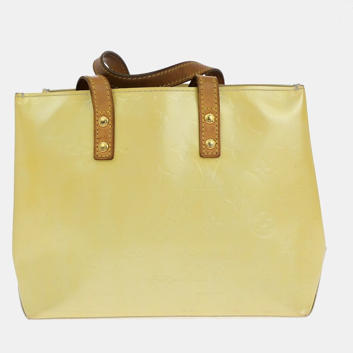 LOUIS VUITTON LV Lead PM Hand Bag Monogram Vernis Leather Perle M91336 05EB371