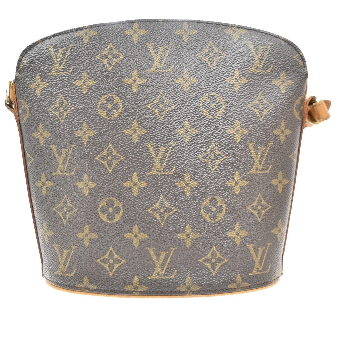LOUIS VUITTON Logo Drouot Shoulder Bag Monogram Leather Brown M51290 72MA365