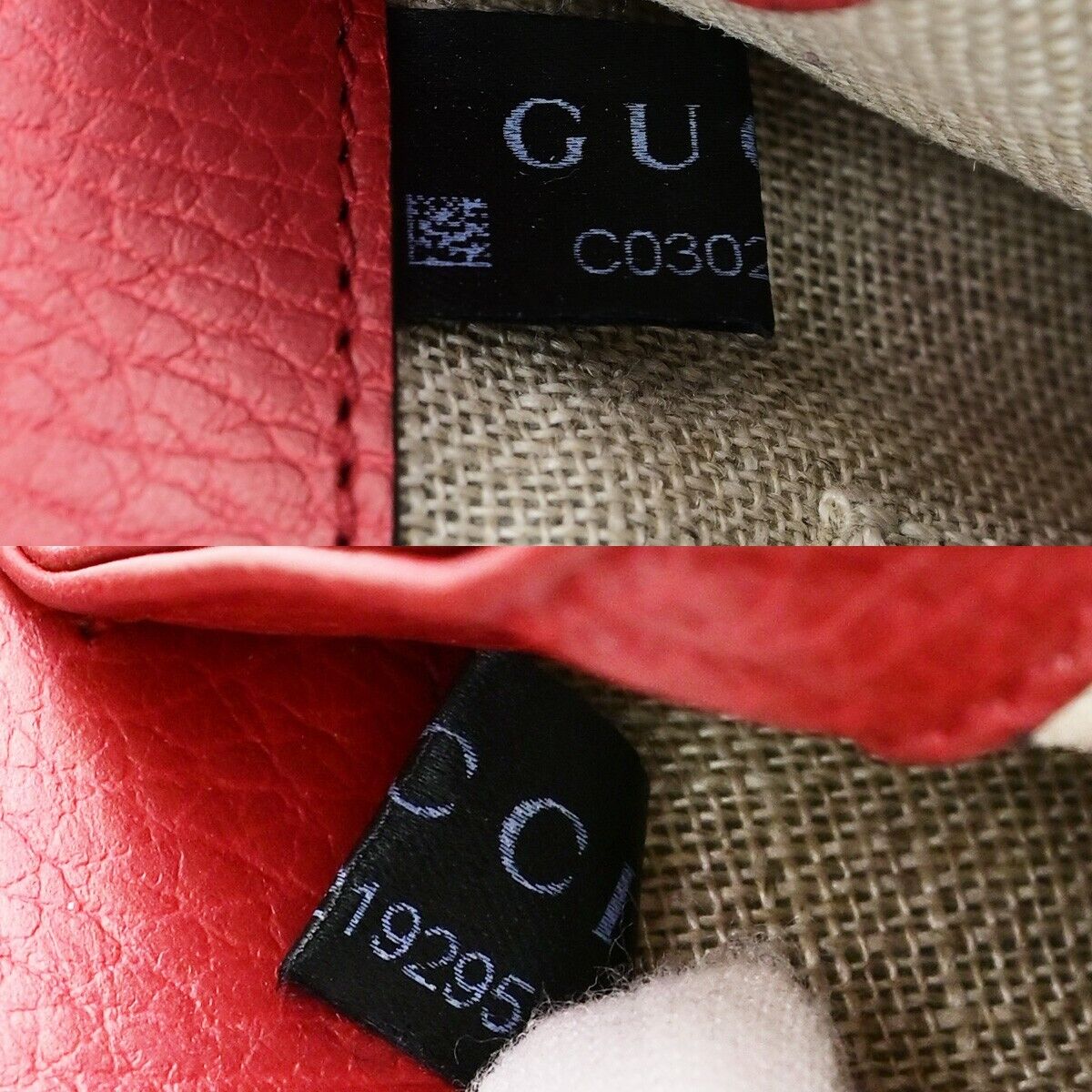 GUCCI Logo Interlocking G Mini Chain Shoulder Bag Leather Red GHW Italy 14ED352