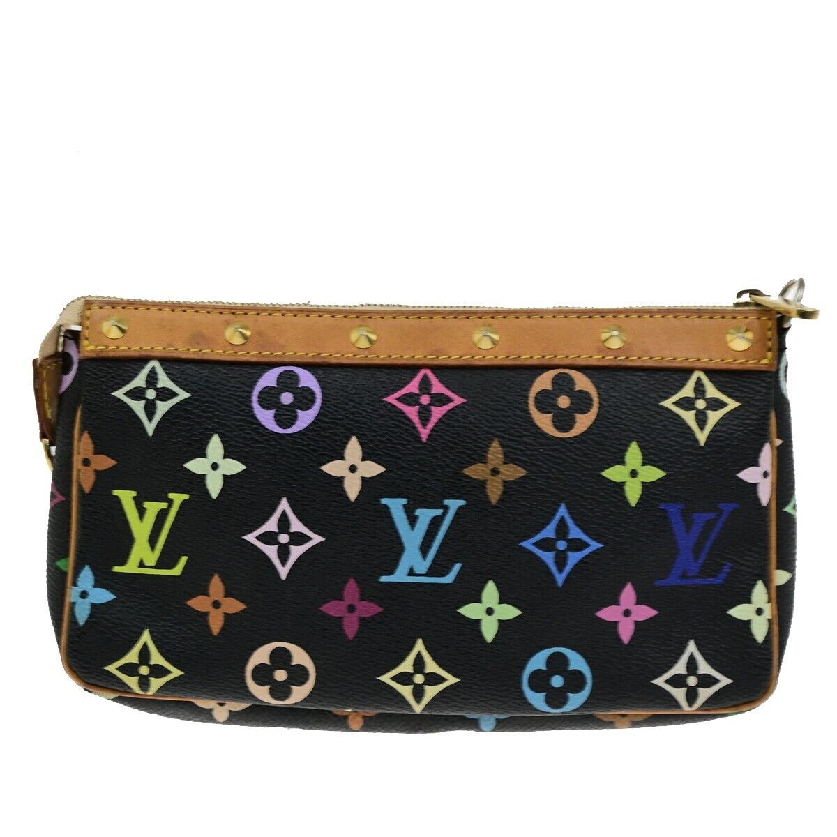 LOUIS VUITTON Pochette Accessoires Hand Bag Monogram Multi Black M92648 55ED447