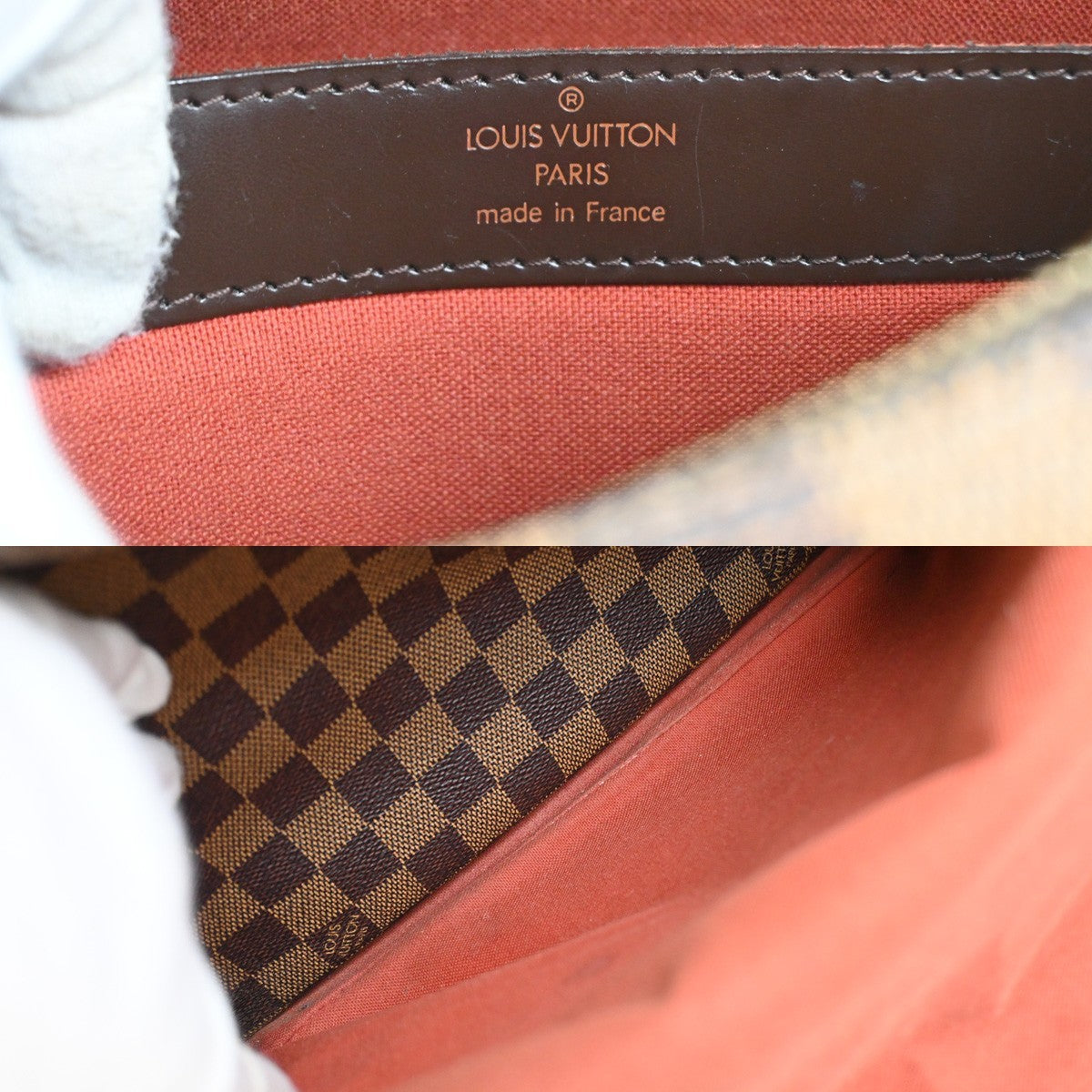 LOUIS VUITTON Naviglio Shoulder Bag Damier Ebene Leather Brown N45255 76YJ038