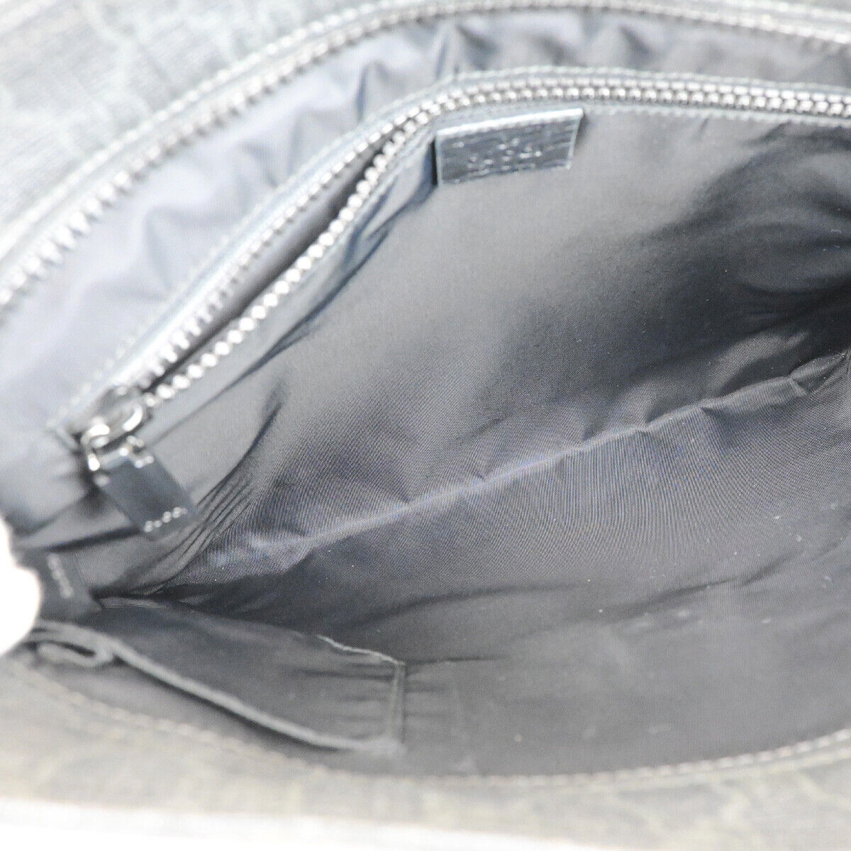 GUCCI Logo GG Pattern Crossbody Shoulder Bag PVC Leather Black Italy 10RK725