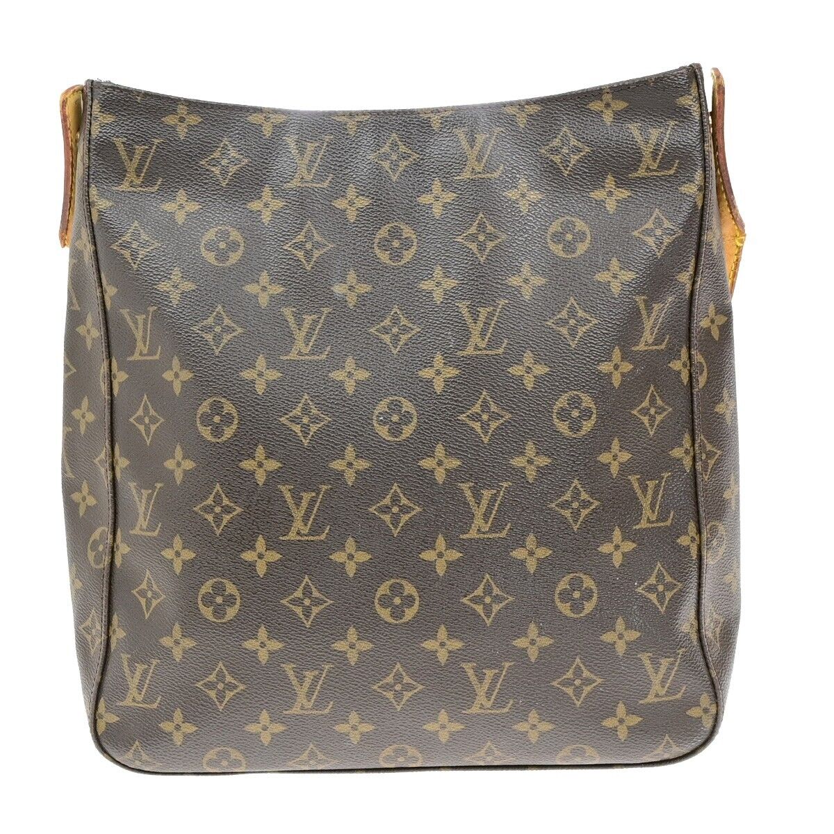 LOUIS VUITTON Logo Looping GM Shoulder Bag Monogram Leather Brown M51145 01ED693
