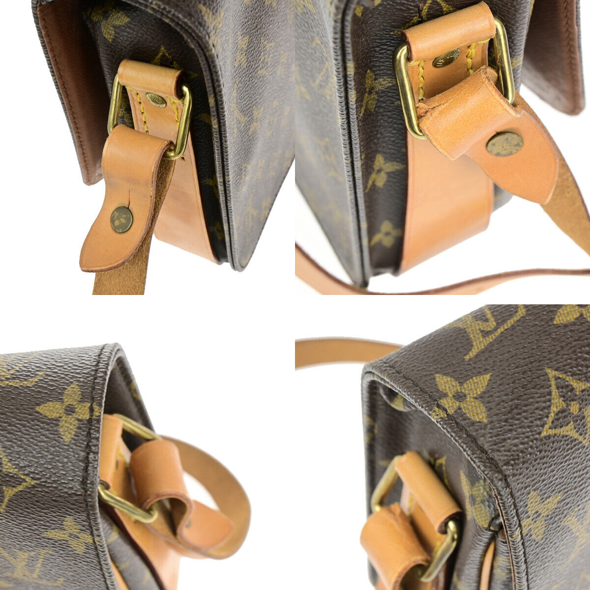 LOUIS VUITTON Cartouchiere MM Shoulder Bag Monogram Leather Brown M51253 86YF102