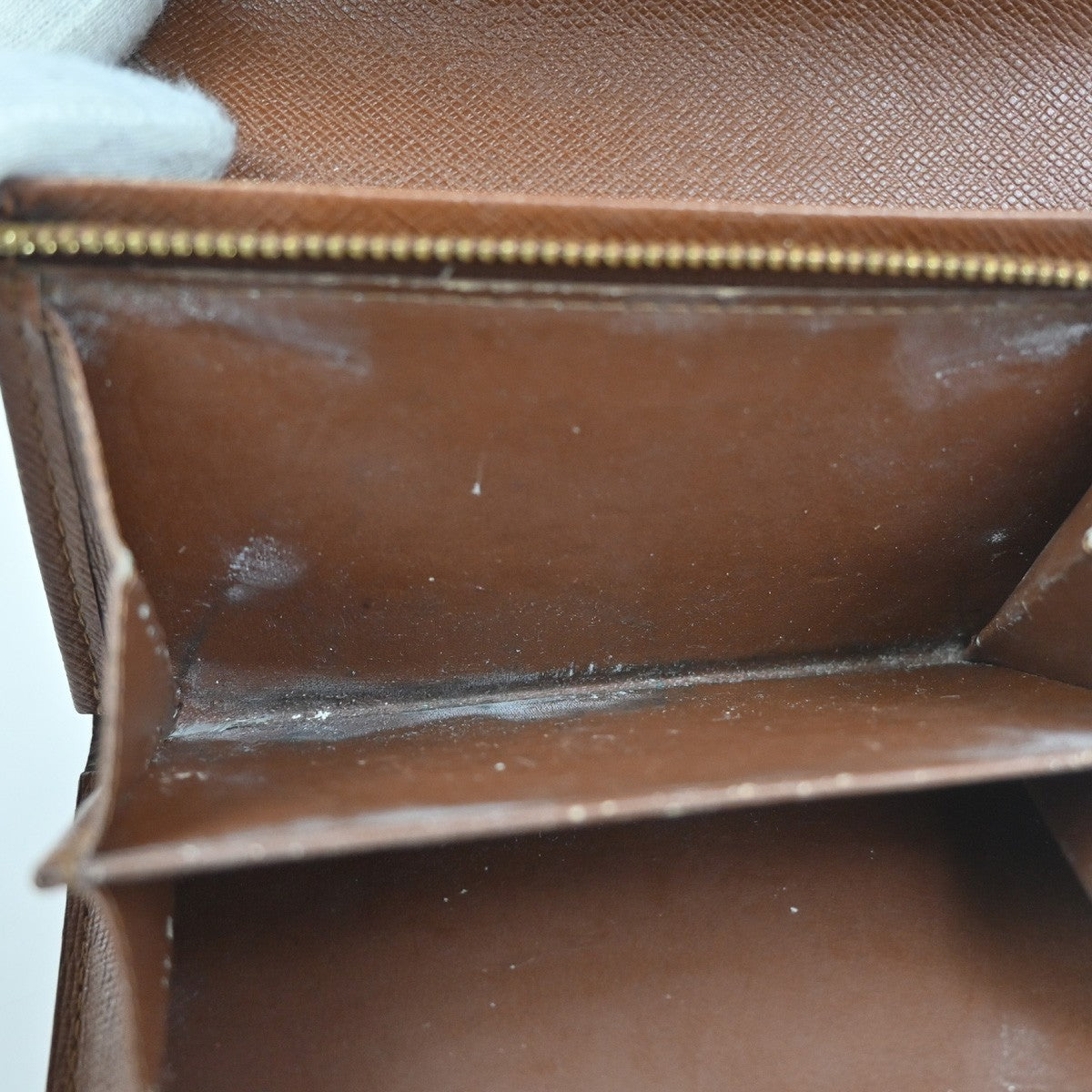 LOUIS VUITTON 3 Set Bifold Trifold Wallet Purse Monogram Leather Brown 63KC964