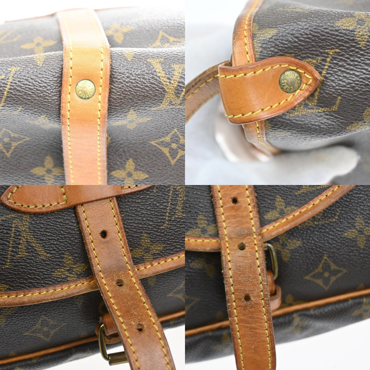 LOUIS VUITTON Logo Saumur 30 Shoulder Bag Monogram Leather Brown M42256 70CA884